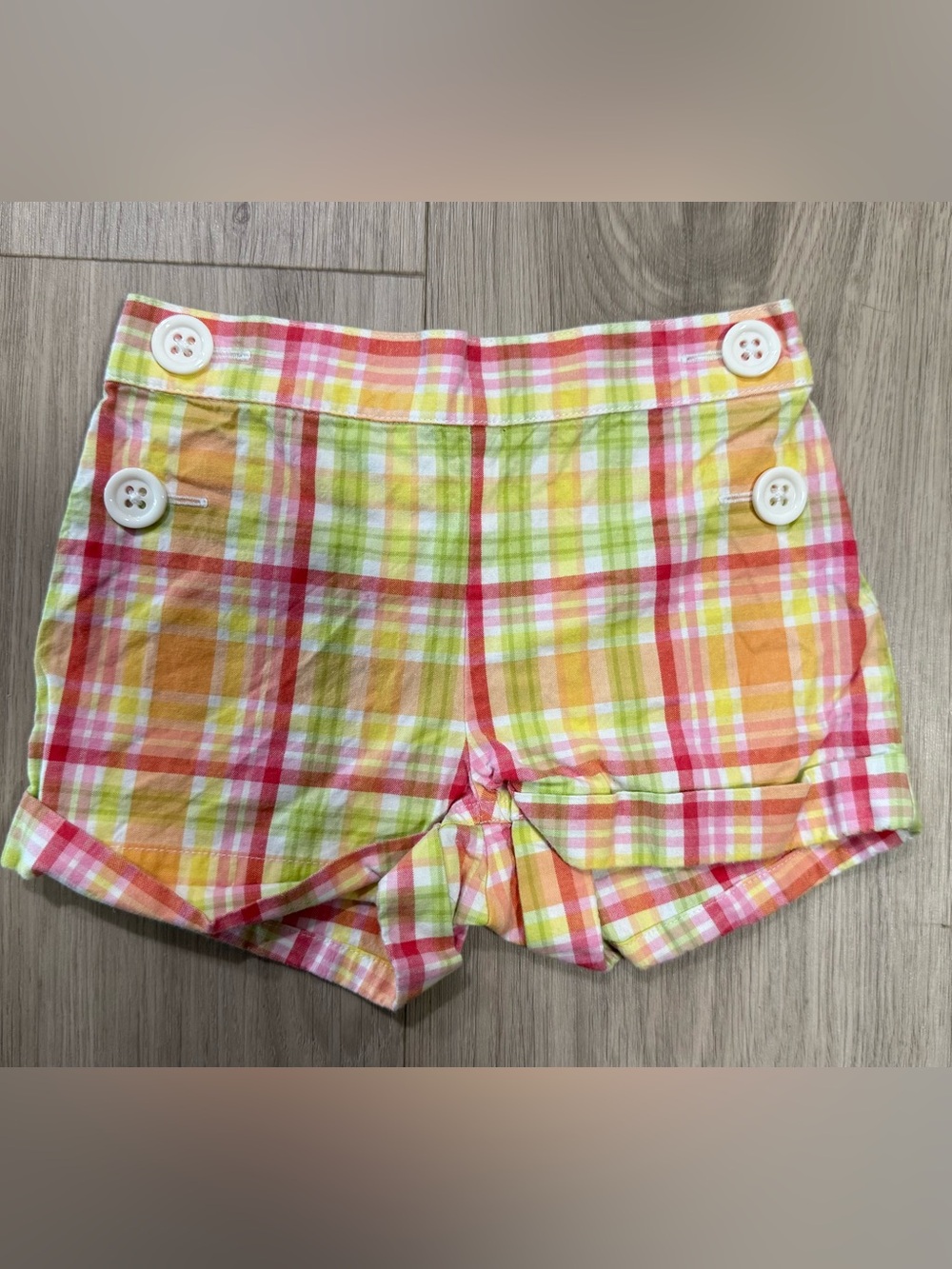 Gymboree Plaid Button-Front Shorts in Multi-Color size 18-24 mo